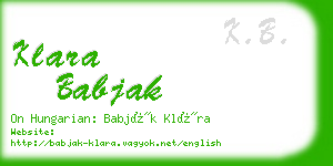 klara babjak business card